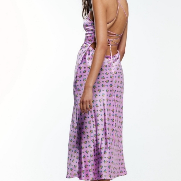 NWT Zara Floral Purple Corset Dress, Size M - Picture 9 of 14